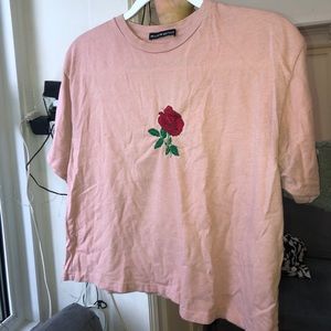 Pink brandy Melville rose shirt